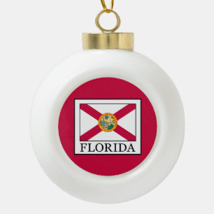 Florida Ceramic Ball Christmas Ornament