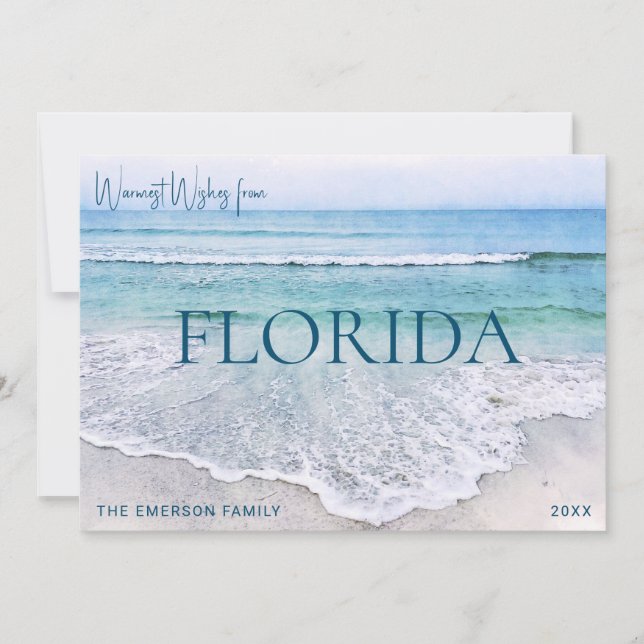 FLORIDA CHRISTMAS CARD | BEACH THEMED HOLIDAY CARD (Front)