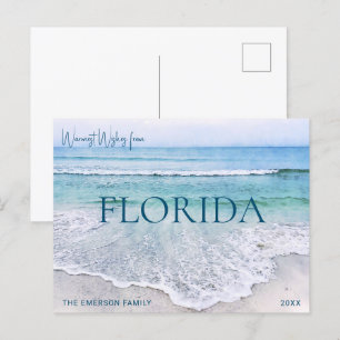 FLORIDA CHRISTMAS CARD BEACH THEMED POSTCARD
