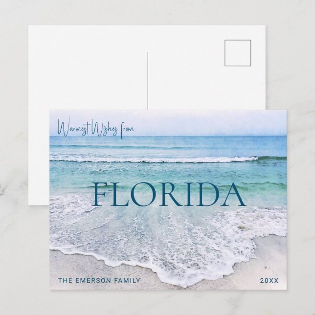 FLORIDA CHRISTMAS CARD | BEACH THEMED POSTCARD (Front/Back)