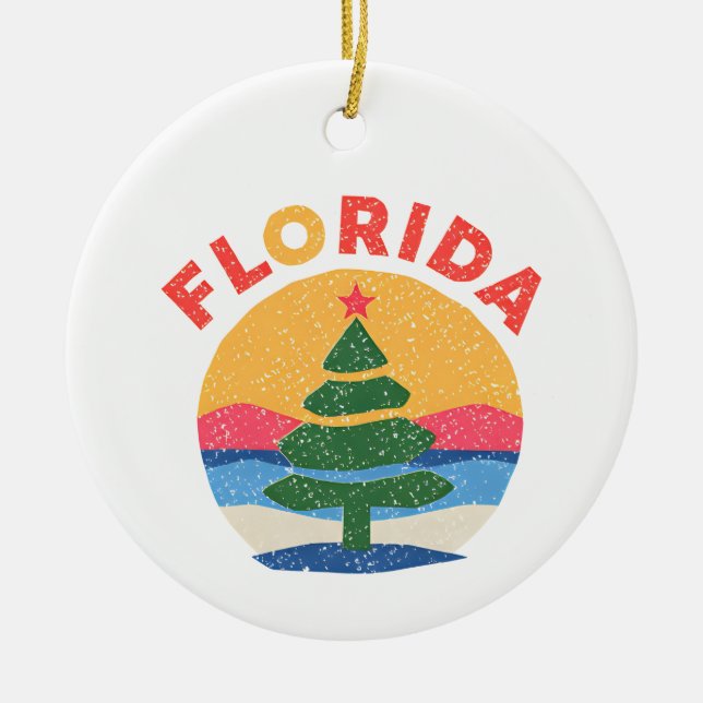 Florida christmas ceramic tree decoration (Front)
