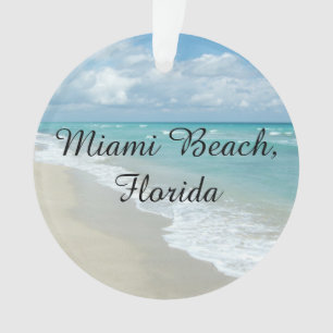 Florida Christmas Customisable Miami Beach Ocean Ornament