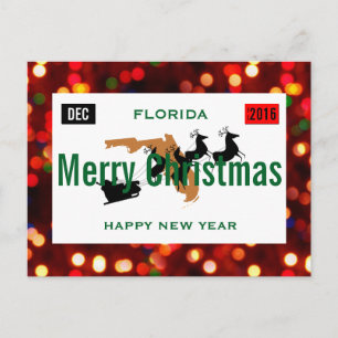 Florida Christmas Plate Personalise Holiday Postcard