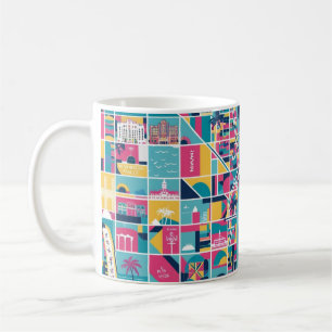 Florida city multi colours in cartoon style coffee mug