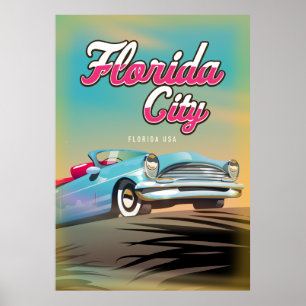 Florida City Vintage travel poster