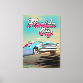 Florida City Vintage travel poster Canvas Print
