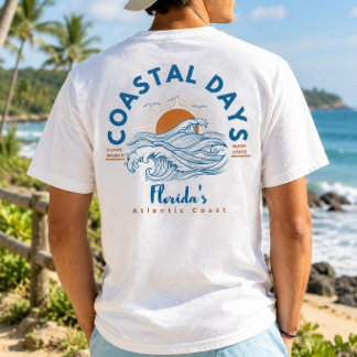 Florida Coastal Days Atlantic Beach Wave T-Shirt