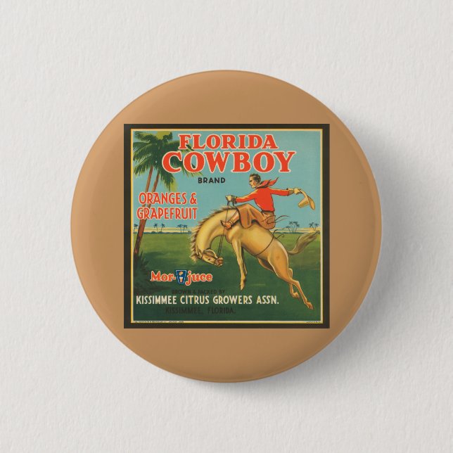 Florida Cowboy 6 Cm Round Badge (Front)