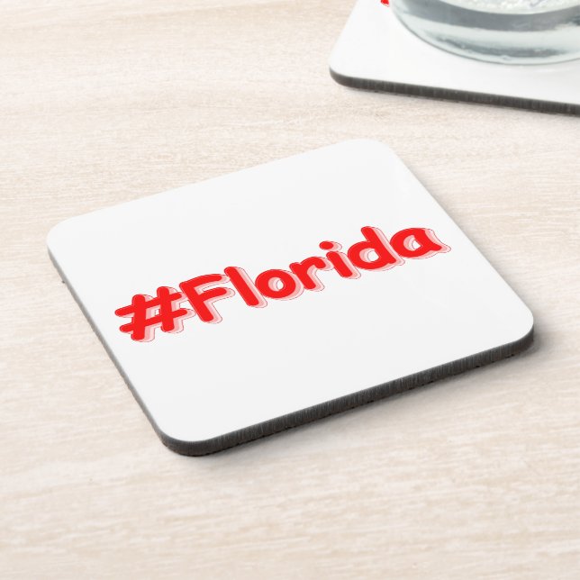 "#Florida " Cute Design. Buy Now Coaster (Left Side)