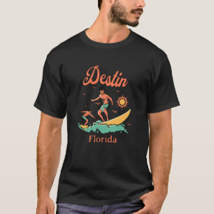 Florida Destin FL Surfer Surfing Beach Fishing Boa T-Shirt