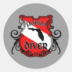 Florida Diver Classic Round Sticker