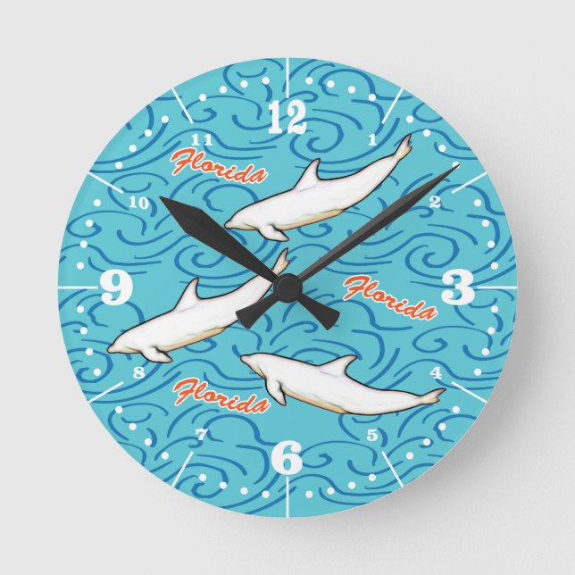 Florida Dolphin with Chapter Ring Round Clock (Front)