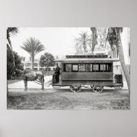 Florida East Coast Trolley, 1905. Vintage Photo