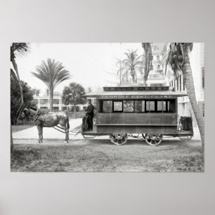 Florida East Coast Trolley, 1905. Vintage Photo Poster