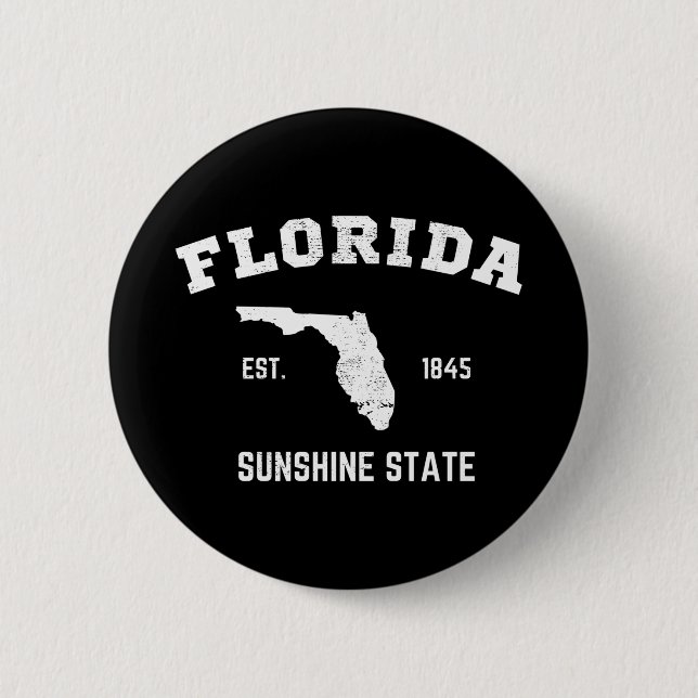 Florida Est 1845 Sunshine State 6 Cm Round Badge (Front)