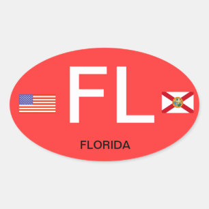 Florida* Euro-Style Oval BumperSticker Oval Sticker