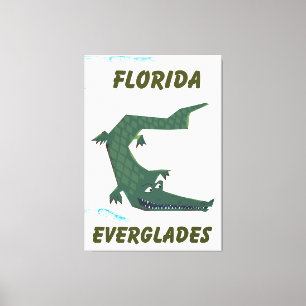 Florida Everglades Alligator vacation art. Canvas Print