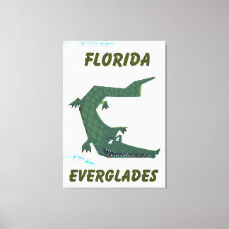 Florida Everglades Alligator vacation art. Canvas Print