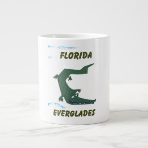 Florida Everglades Alligator vacation art. Large Coffee Mug