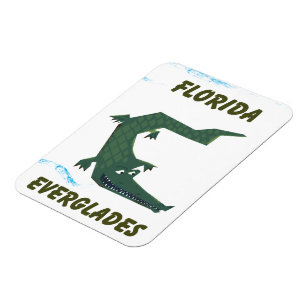 Florida Everglades Alligator vacation art. Magnet