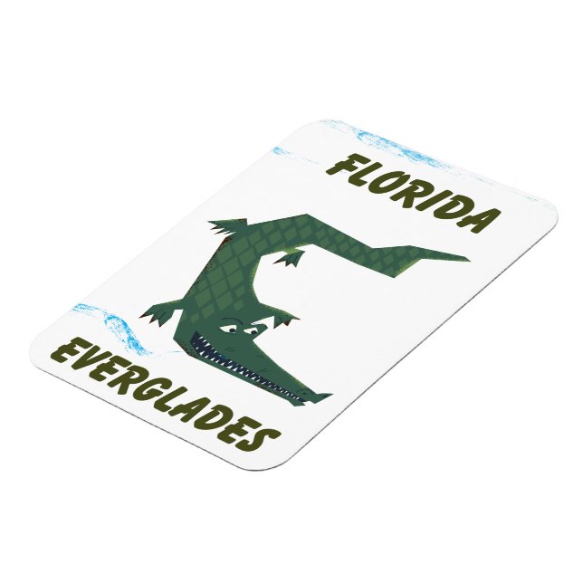 Florida Everglades Alligator vacation art. Magnet (Left Side)