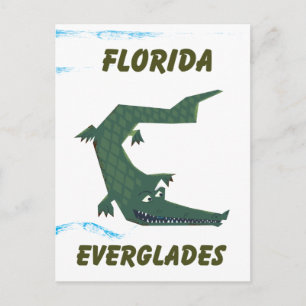 Florida Everglades Alligator vacation art. Postcard