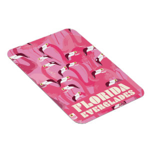 Florida Everglades Flamingo vintage travel poster Magnet