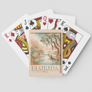 Florida Everglades Wildlife Bird Texture Landscape Playing Cards