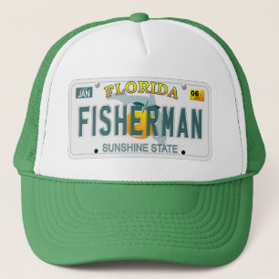Florida Fisherman license plate hat