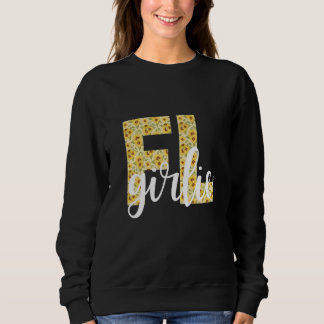 Florida FL Girl State Pride Simply Preppy Sunflowe Sweatshirt