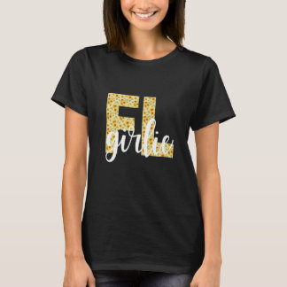 Florida FL Girl State Pride Simply Preppy Sunflowe T-Shirt