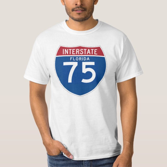 Florida FL I-75 Interstate Highway Shield - T-Shirt (Front)