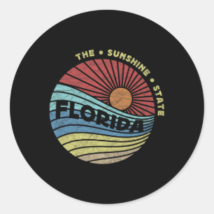 Florida Fl Summer Miami Vibes Beach Sunshine State Classic Round Sticker