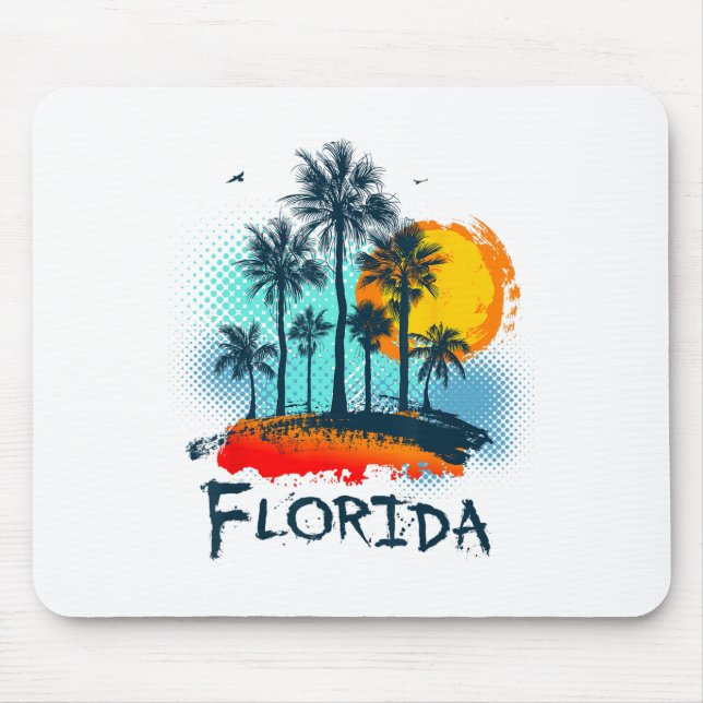 Florida Fl Summer Miami Vibes Beach Sunshine State Mouse Mat (Front)