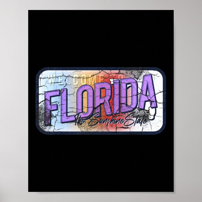Florida Fl Summer Miami Vibes Beach Sunshine State Poster (Front)
