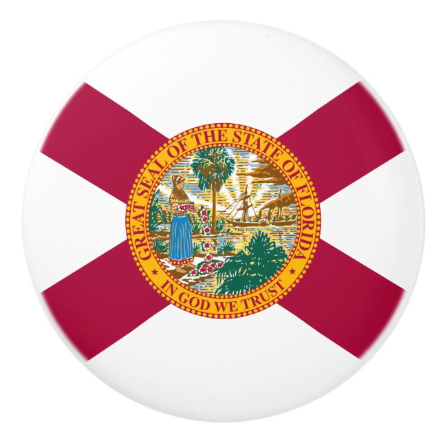 Florida flag ceramic knob (Front)
