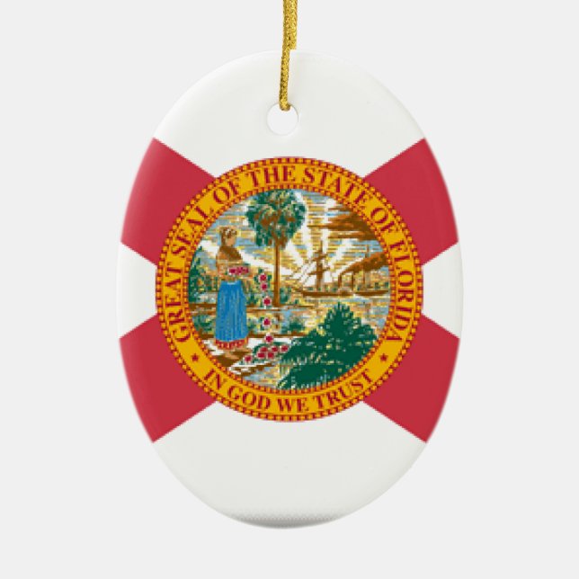 Florida Flag Ceramic Tree Decoration (Front)