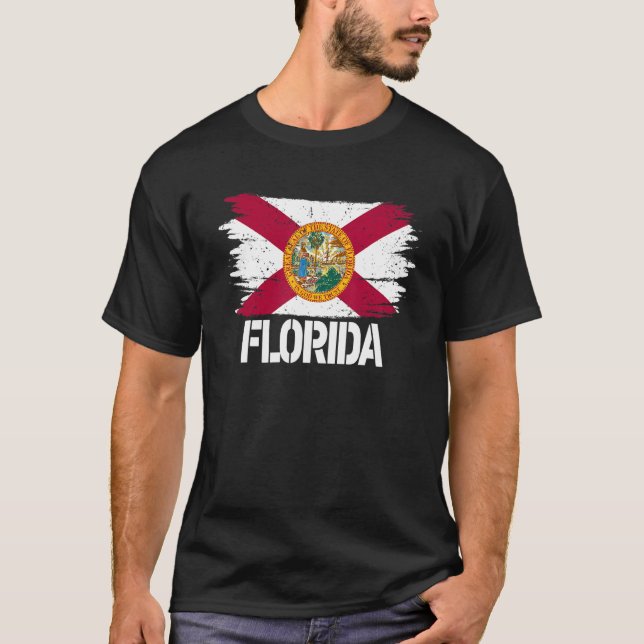 Florida Flag Costume Fans The Sunshine State of Am T-Shirt (Front)