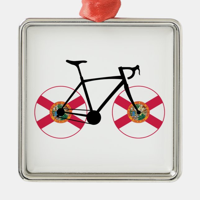 Florida Flag Cycling Metal Tree Decoration (Front)