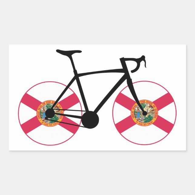 Florida Flag Cycling Rectangular Sticker (Front)