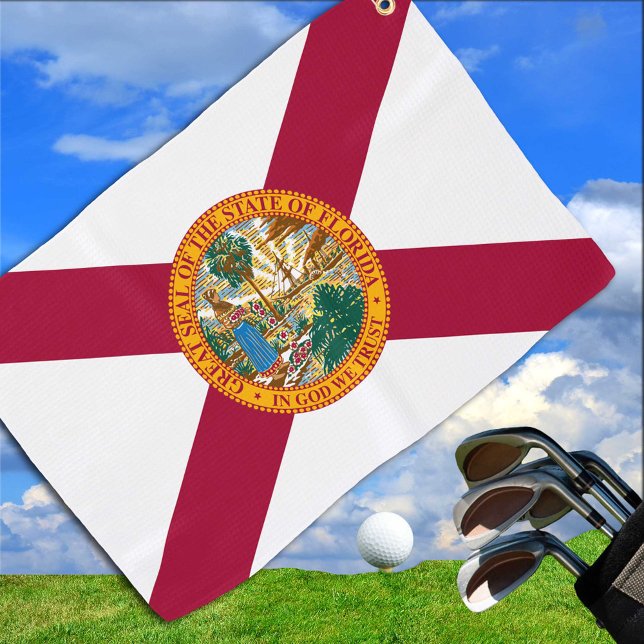 Florida Flag & Florida State USA golf /sport fans Golf Towel (Creator Uploaded)