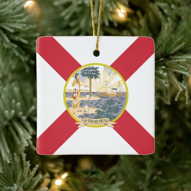 Florida Flag: The Sunshine State of Floridians Ceramic Ornament (Tree)