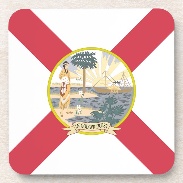 Florida Flag: The Sunshine State of Floridians Coaster (Front)