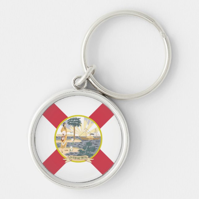 Florida Flag: The Sunshine State of Floridians Key Ring (Front)