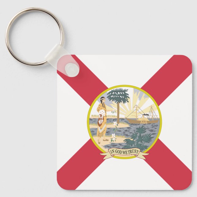 Florida Flag: The Sunshine State of Floridians Key Ring (Front)