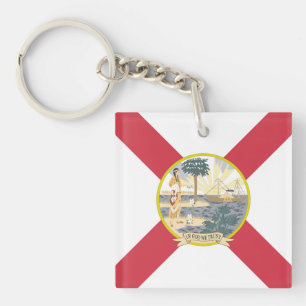 Florida Flag: The Sunshine State of Floridians Key Ring
