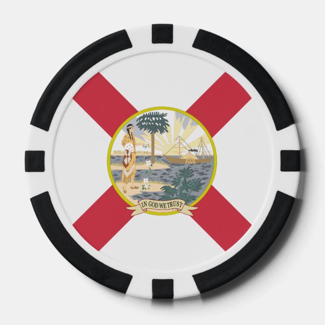 Florida Flag: The Sunshine State of Floridians Poker Chips (Front)