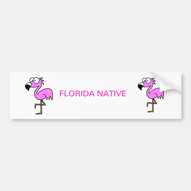 Florida Flamingo Bumper Sticker (Front)