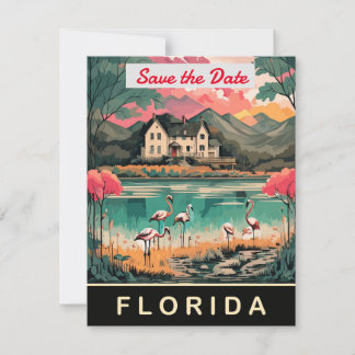 Florida Flamingo Tropical Wedding Invitation