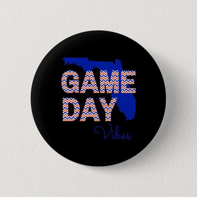 Florida Footll Game Day Vibes Fall Tailgate  6 Cm Round Badge (Front)